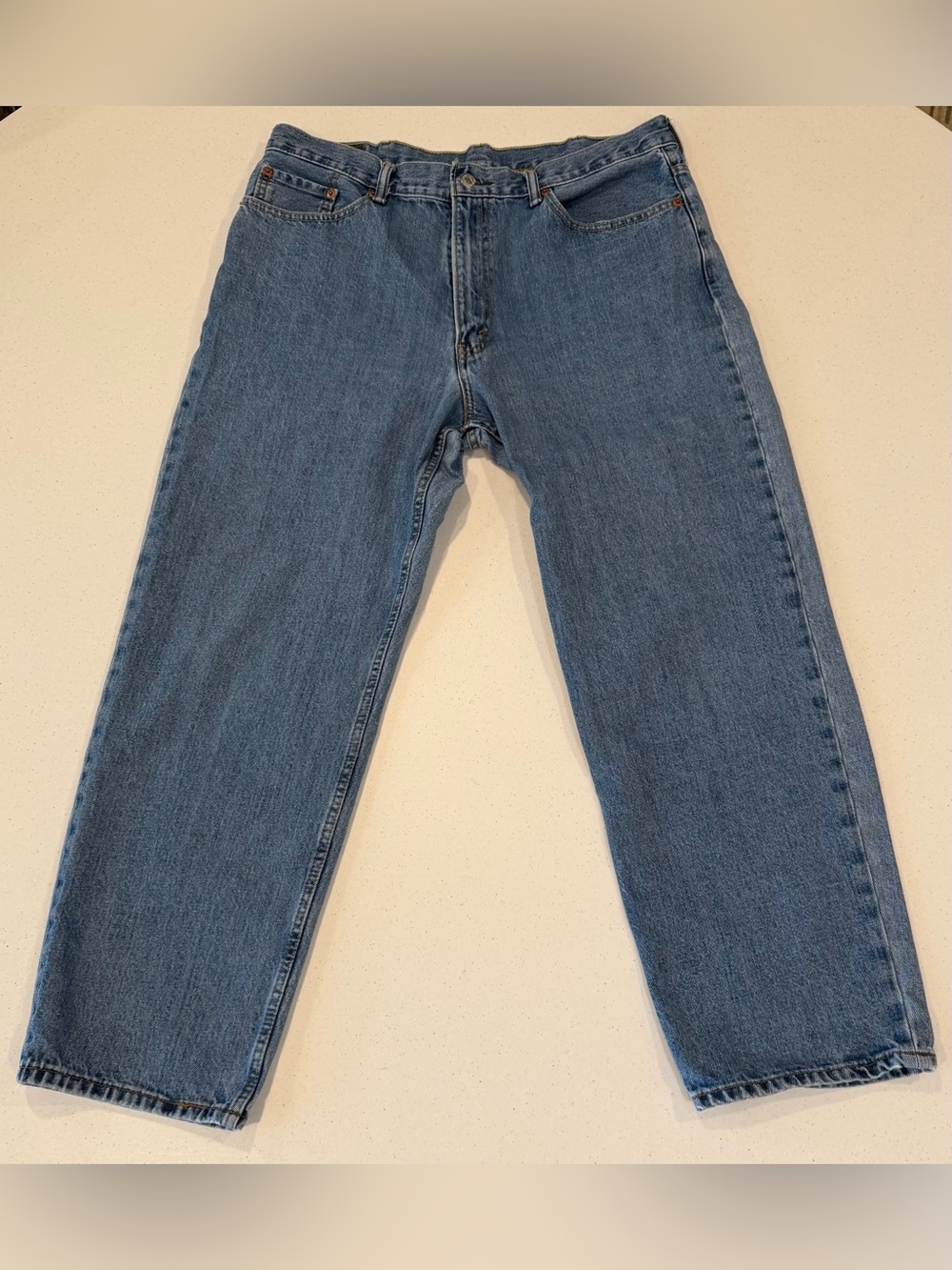 Levis 550 Denim Jeans Mens 38x30 Red Tab Relaxed Fit Med Wash